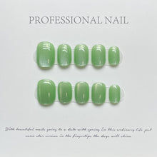 Load image into Gallery viewer, 10 Pcs Short Round Spring Macaron Cat Eye Press On Nails 9 Colors Options