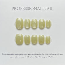 Load image into Gallery viewer, 10 Pcs Short Round Spring Macaron Cat Eye Press On Nails 9 Colors Options