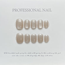 Load image into Gallery viewer, 10 Pcs Short Round Spring Macaron Cat Eye Press On Nails 9 Colors Options